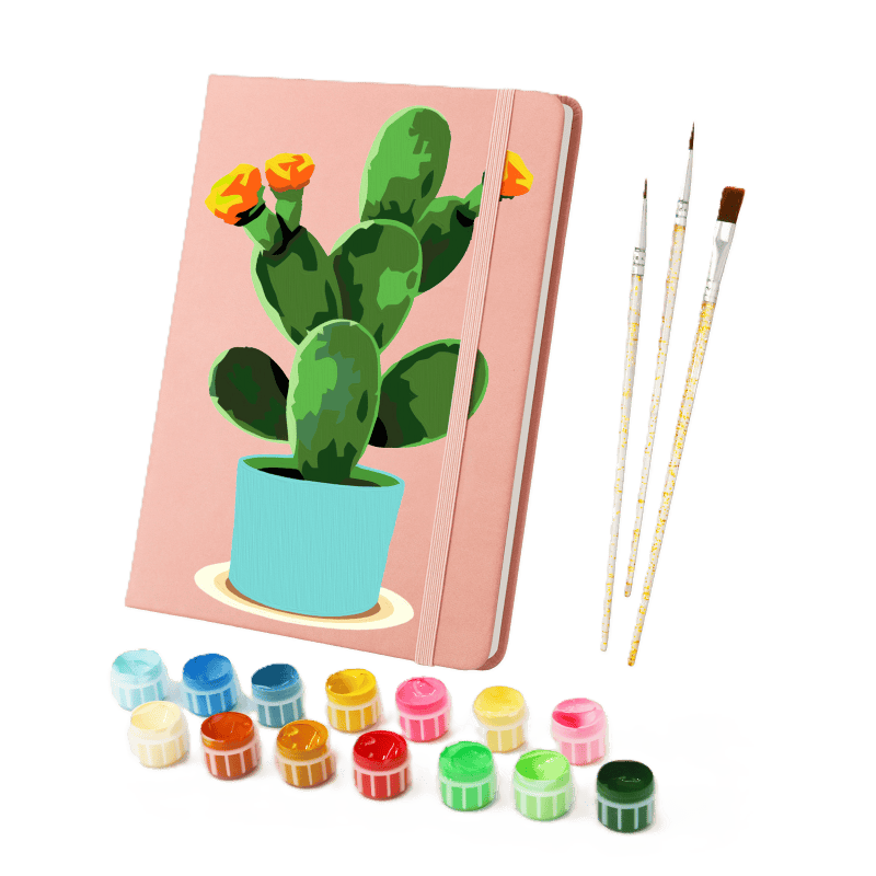 Paint by Number Notebook - Cactus | 2 Colors- Paint by Numbers