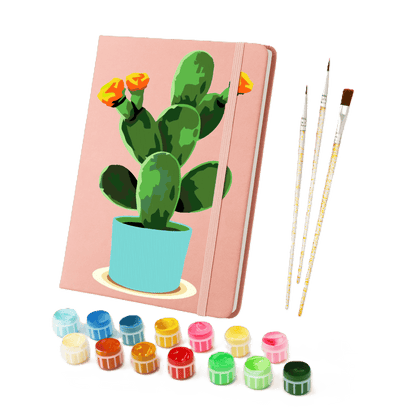 Paint by Number Notebook - Cactus | 2 Colors- Paint by Numbers