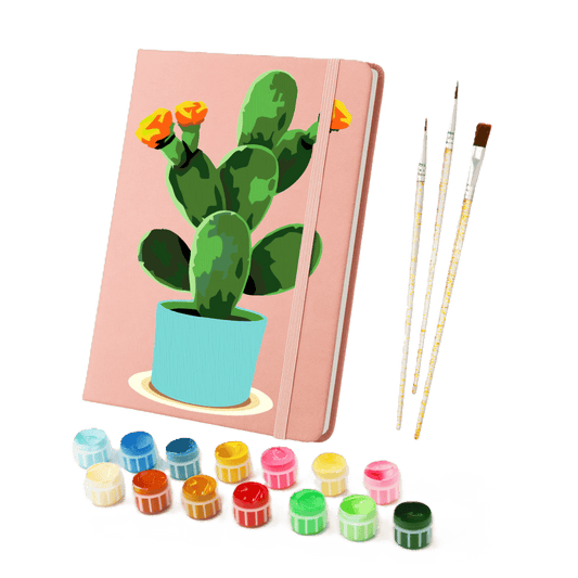 Paint by Number Notebook - Cactus | 2 Colors- Paint by Numbers