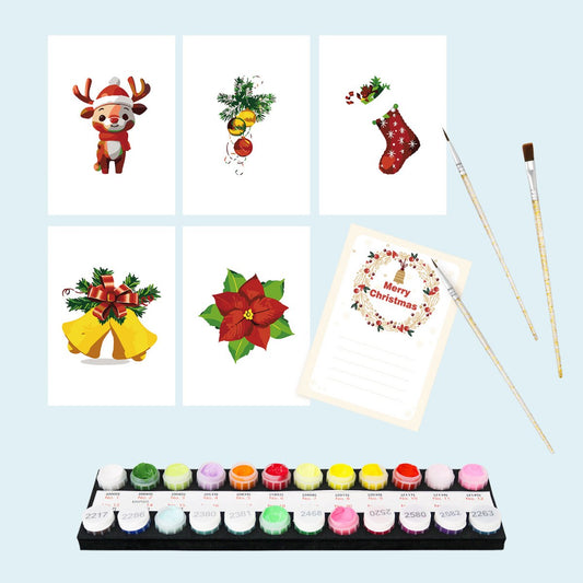 5 Postcards – Christmas Set | Paint by Number-Paint by numbers