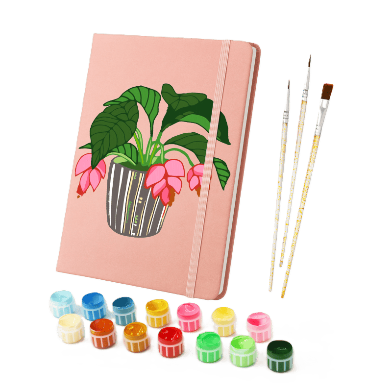 Paint by Number Notebook - Houseplant | 2 Colors-Paint by numbers