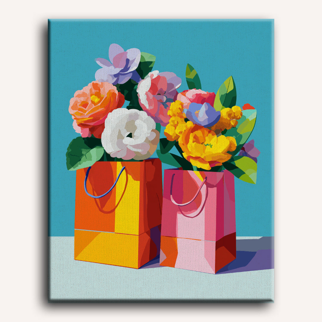 Paper Bag Blooms | Paint by Number