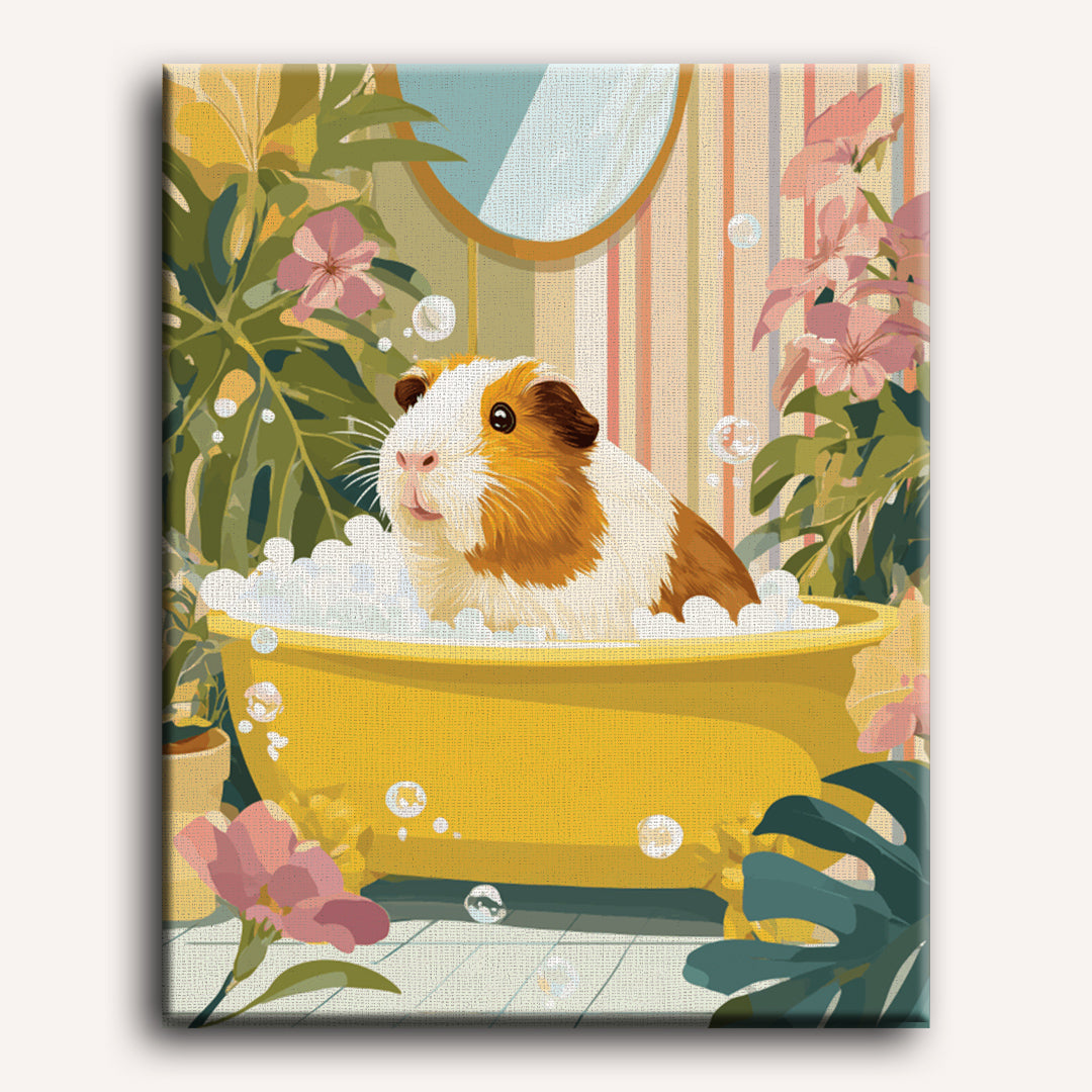 Pet in Bubble Bath | Paint by Number
