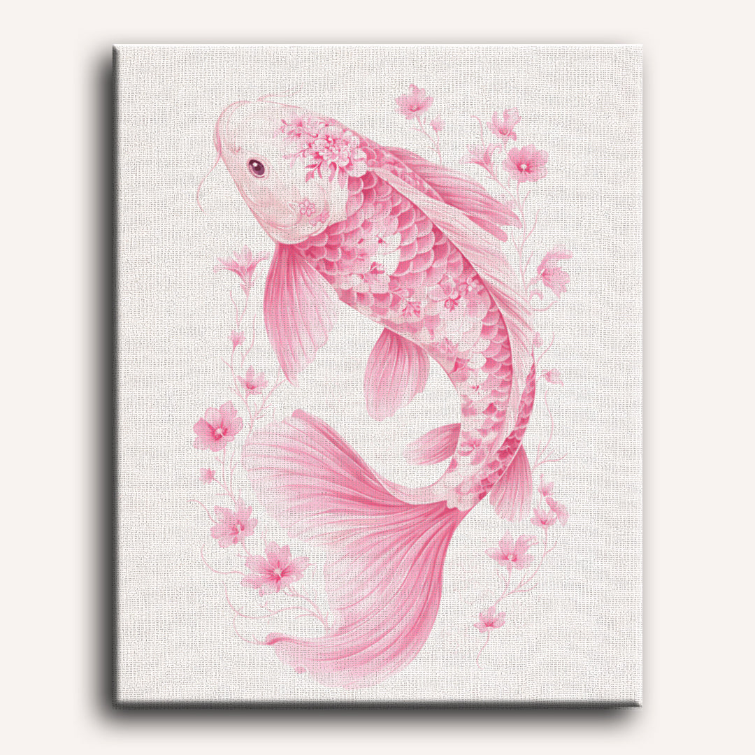 Pink Porcelain Koi | Paint by Number