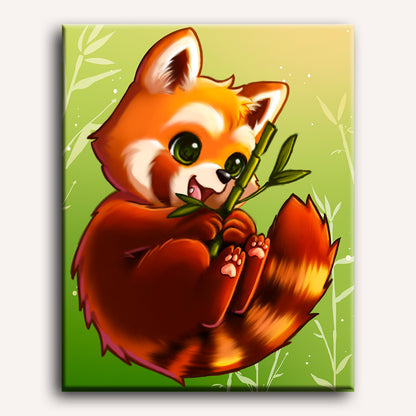 Red Panda With Bamboo - By Vink
