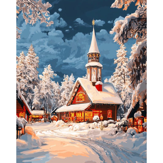 Santa Claus Village in Rovaniemi | Paint by Numbers-Paint by numbers