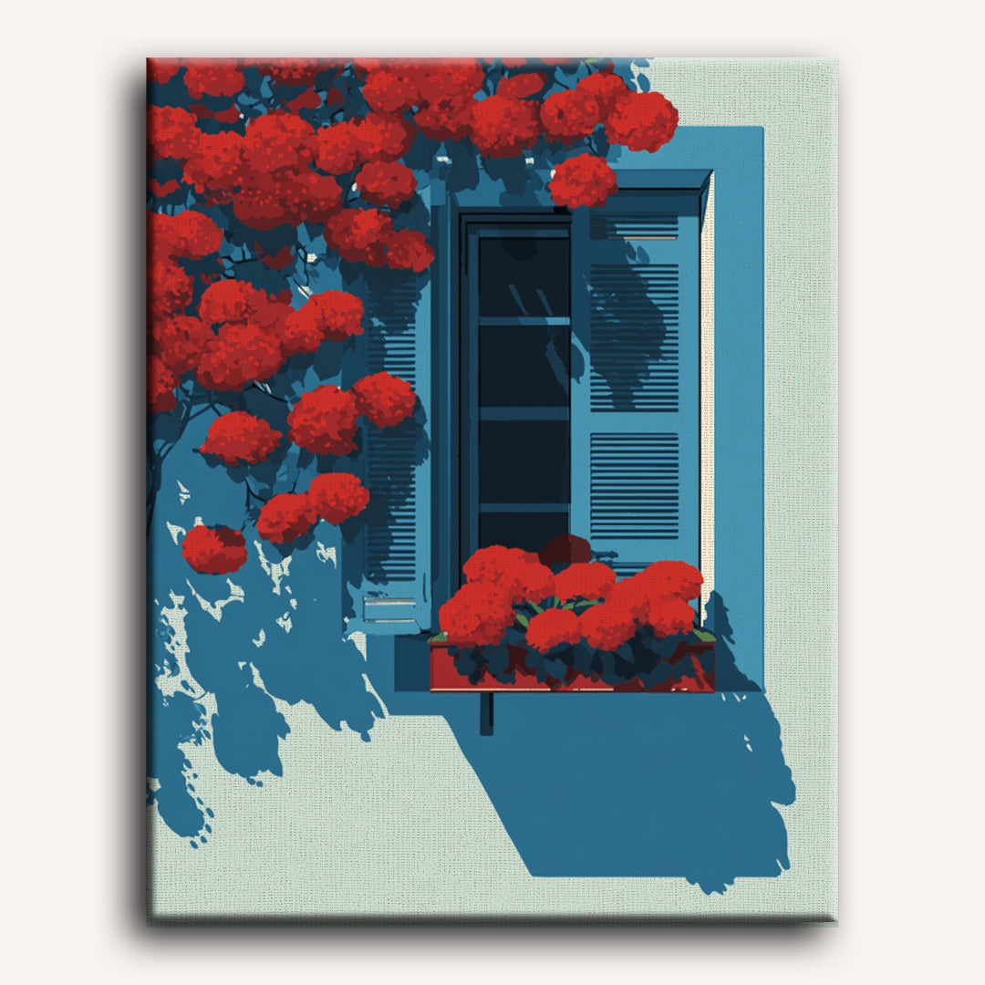 Scarlet Bougainvillea | Paint by Number