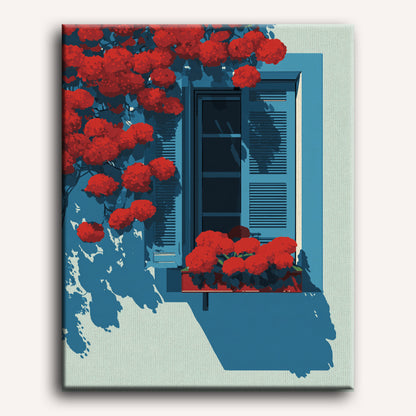 Scarlet Bougainvillea | Paint by Number