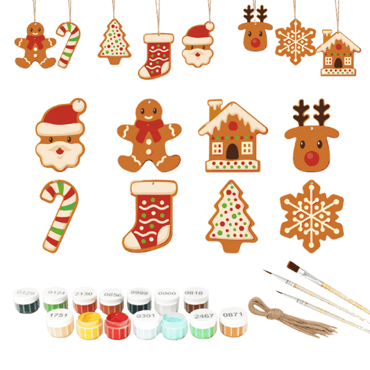 8 Christmas hangers - Christmas cookies set-Paint by numbers