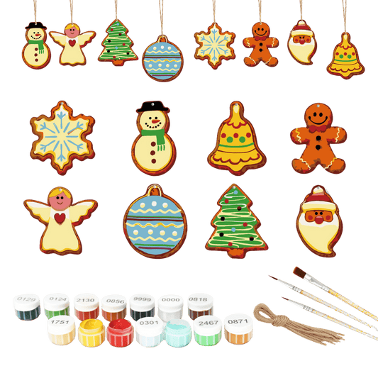 8 Christmas hangers - Christmas Eve set-Paint by numbers