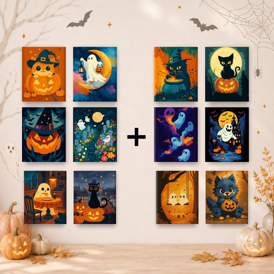 12 Mini Paintings | Spooky Autumn Bundle