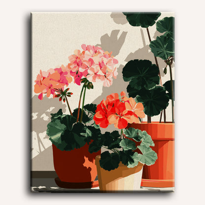 Sunlit Geraniums | Paint by Number