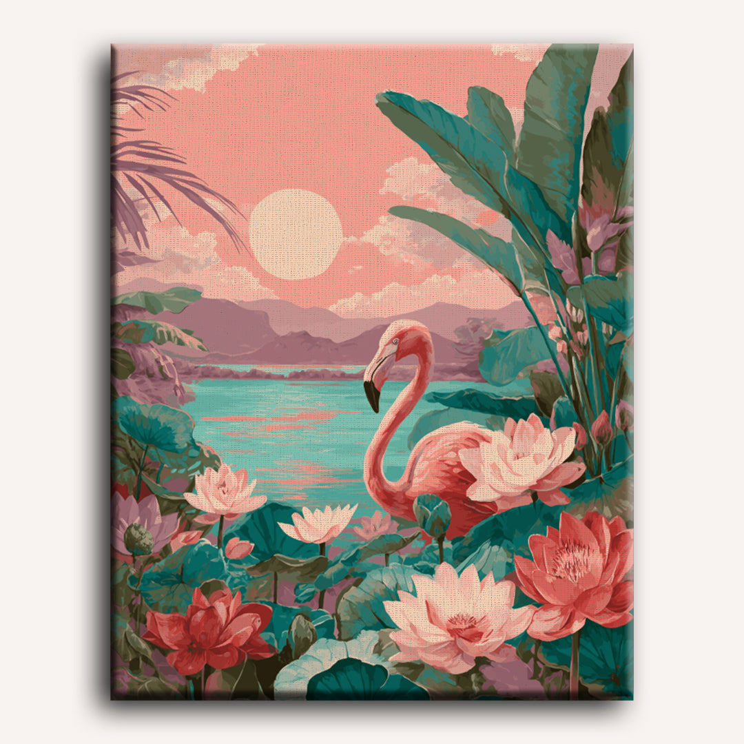 Sunset Flamingo | Paint by Number