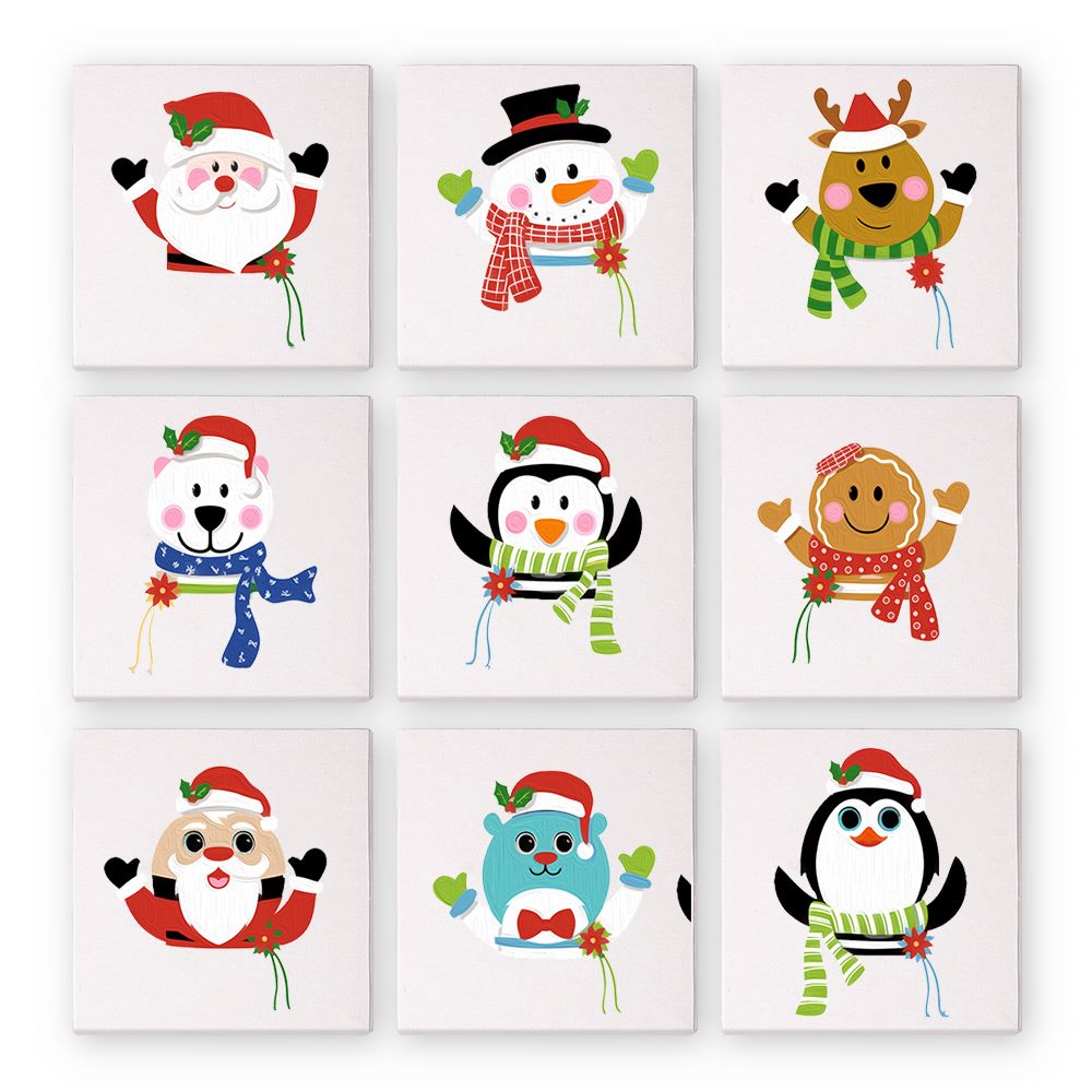 Paint by Number - 9 Mini Paintings | Christmas Set-Paint by numbers