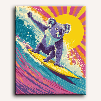 Surfing Koala | Paint by Number