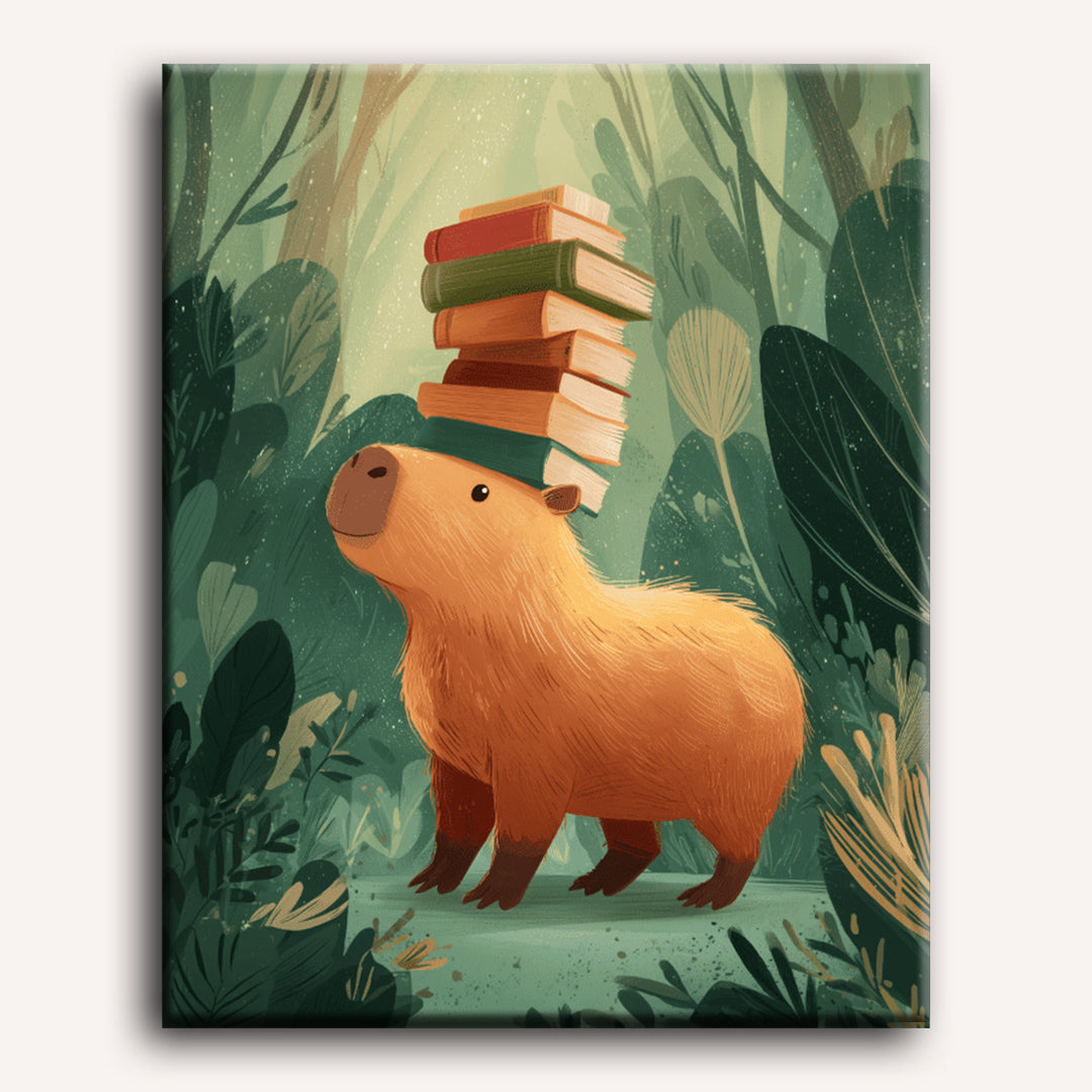 The Bookish Capybara | Paint by Number