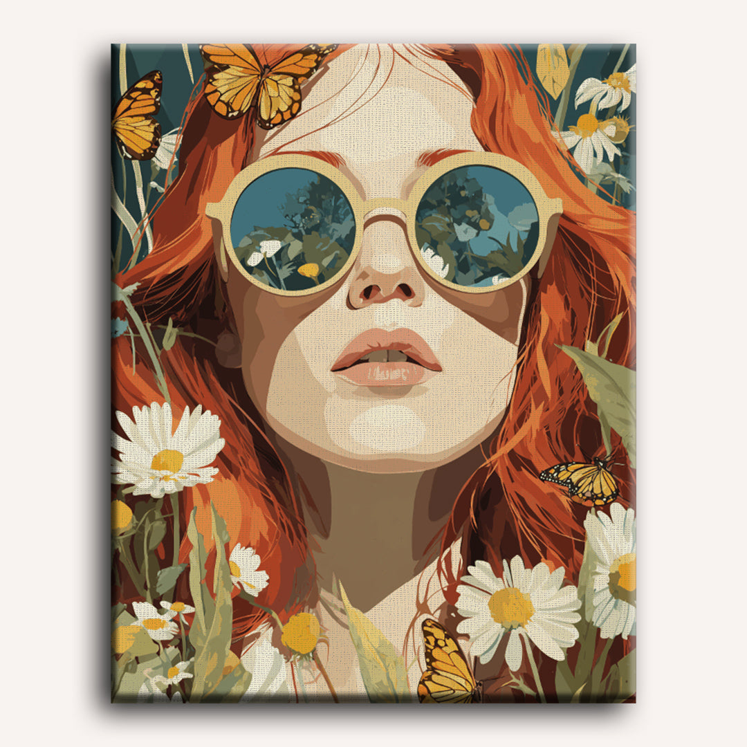 Through floral glasses | Paint by Number