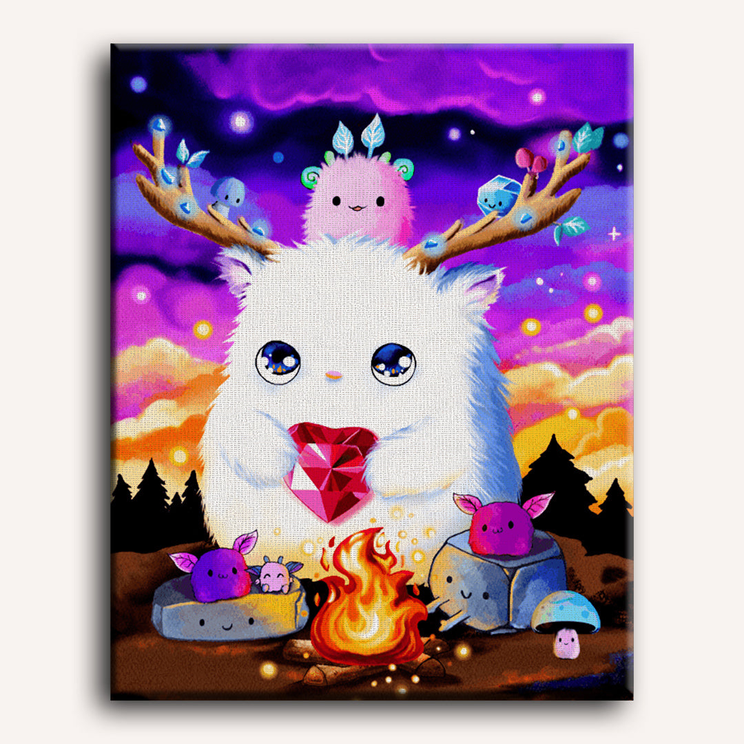 Forest Spirits at the Campfire - By Tiny Tami | Paint by Number