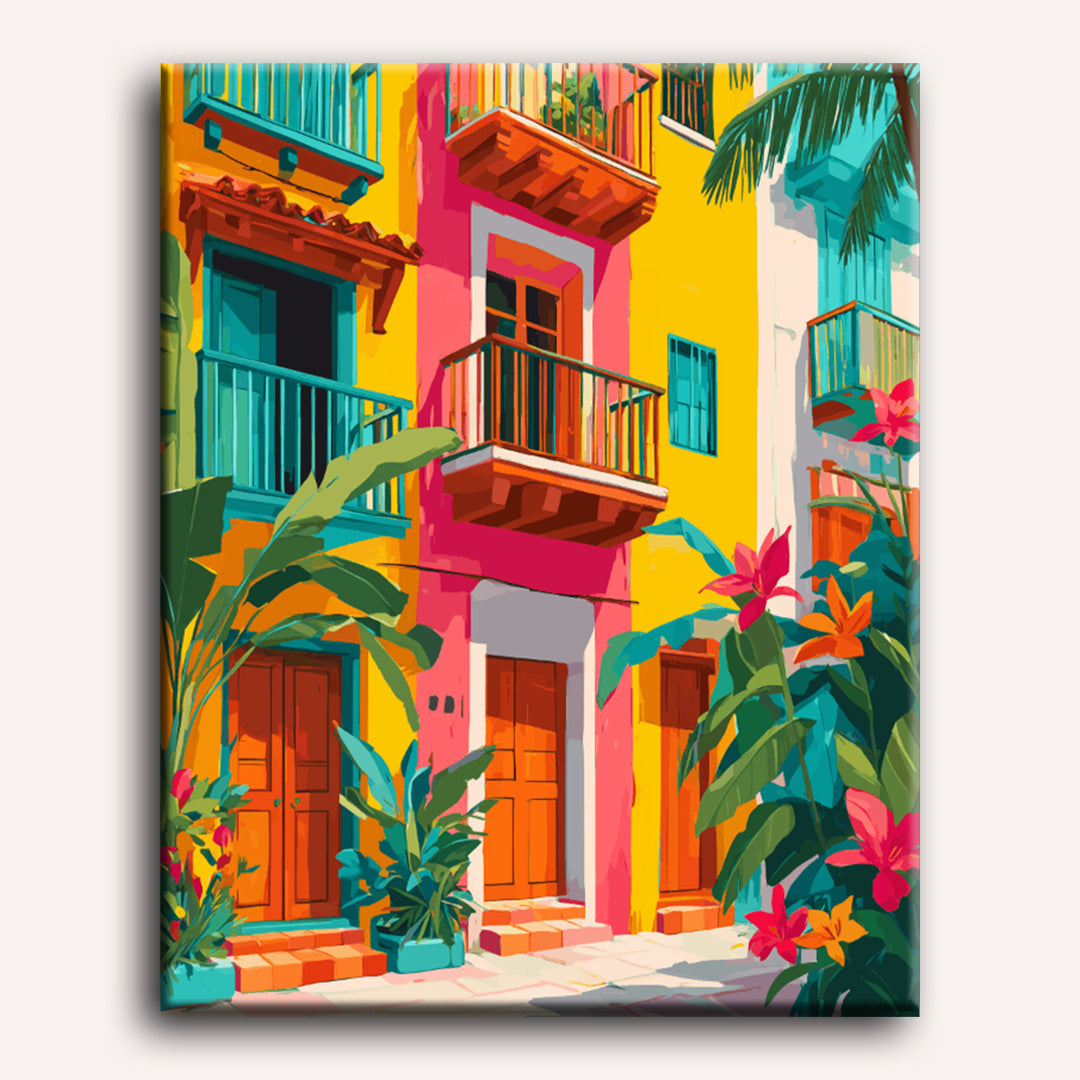 Tropical Facades | Paint by Number