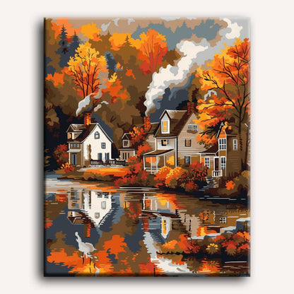 Village in Autumn | Paint by Number