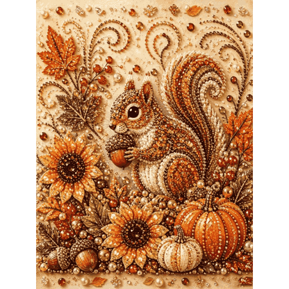 Acorn Season - Premium Pearl Diamond Art