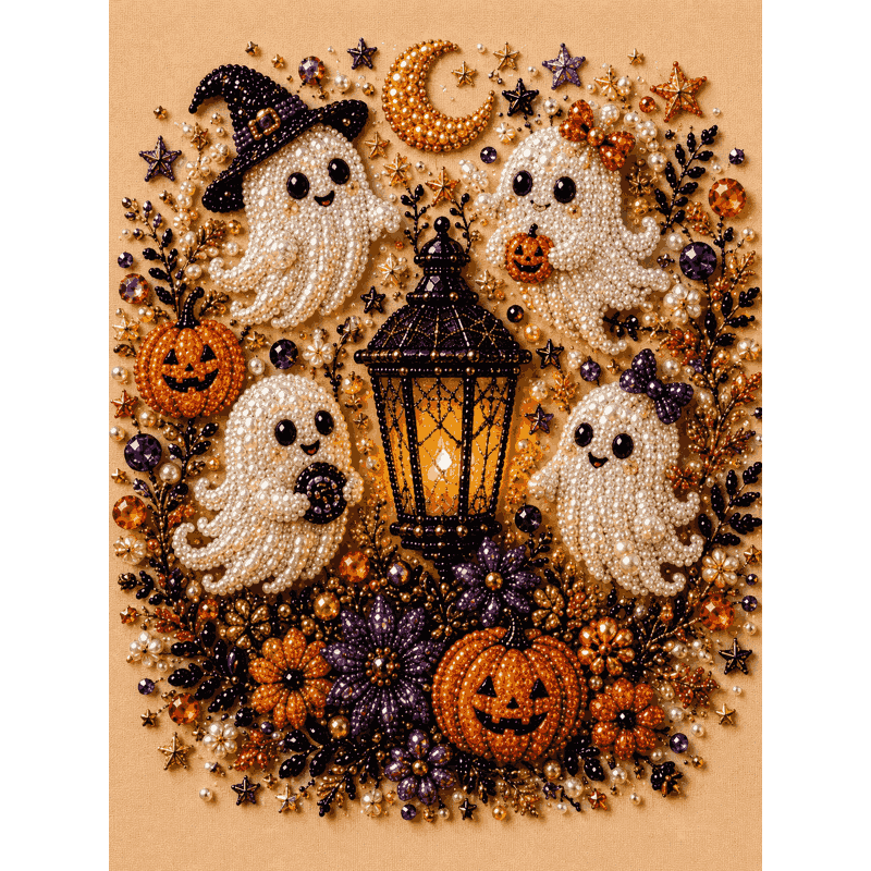 Ghosts in the Garden - Premium Pearl Diamond Art