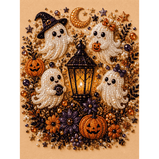 Ghosts in the Garden - Premium Pearl Diamond Art