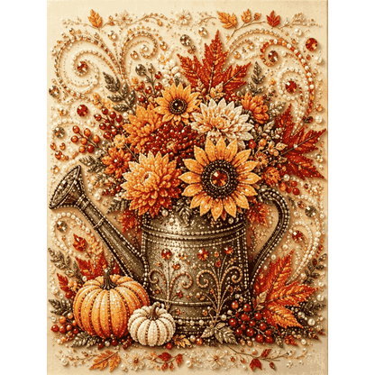 Autumn in Bloom - Premium Pearl Diamond Art