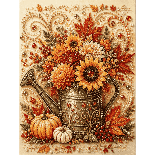 Autumn in Bloom - Premium Pearl Diamond Art
