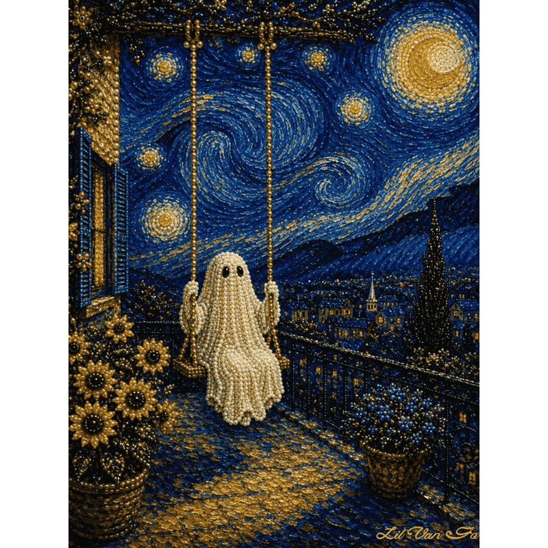 Swing in the Moonlight - Premium Pearl Diamond Art