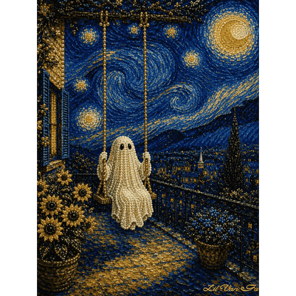Swing in the Moonlight - Premium Pearl Diamond Art