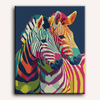 Zebras in Color | Paint by Number