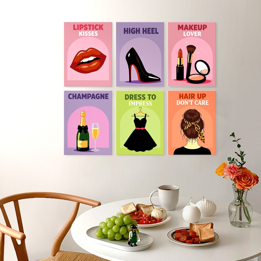 6 Wooden Board Mini Paintings – Glam Girl Essentials