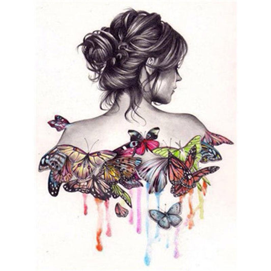 Paint by numbers - A Back with Butterflies | Paint by Numbers