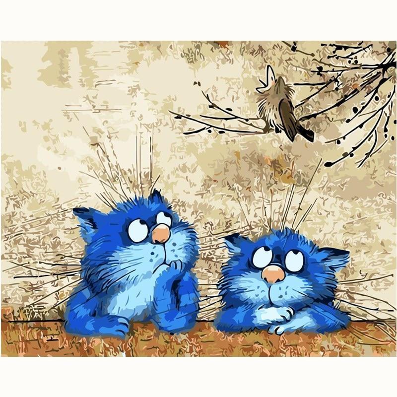 Paint by numbers - Two Blue Cats | Paint by Numbers