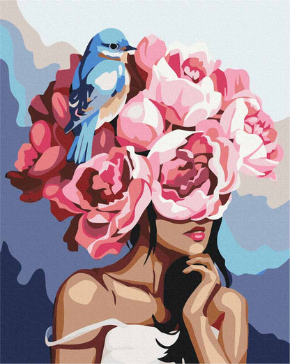 Paint by numbers - Girl with Flower Head | Paint by Numbers