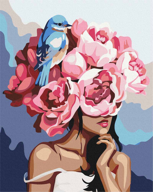 Paint by numbers - Girl with Flower Head | Paint by Numbers