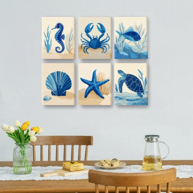 6 Mini Paintings - Under The Sea Set