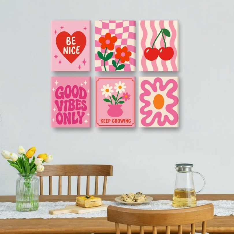 6 Mini Paintings - Pink Positivity Set