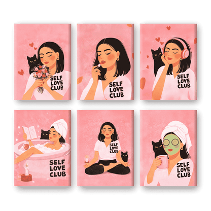 6 Mini Paintings - Self Love Club Set- Paint by Numbers