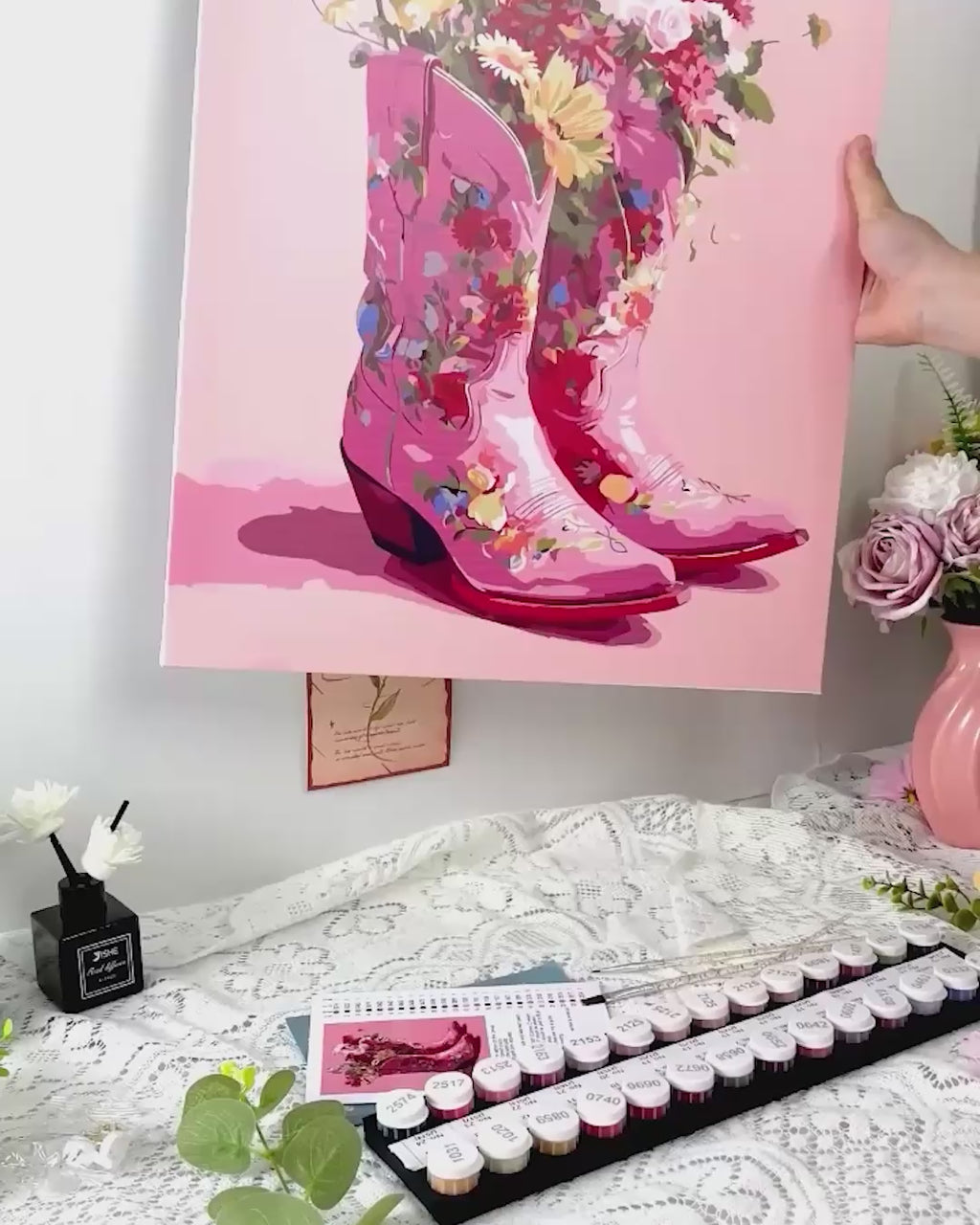 Cowboy Floral boots | Paint by Number