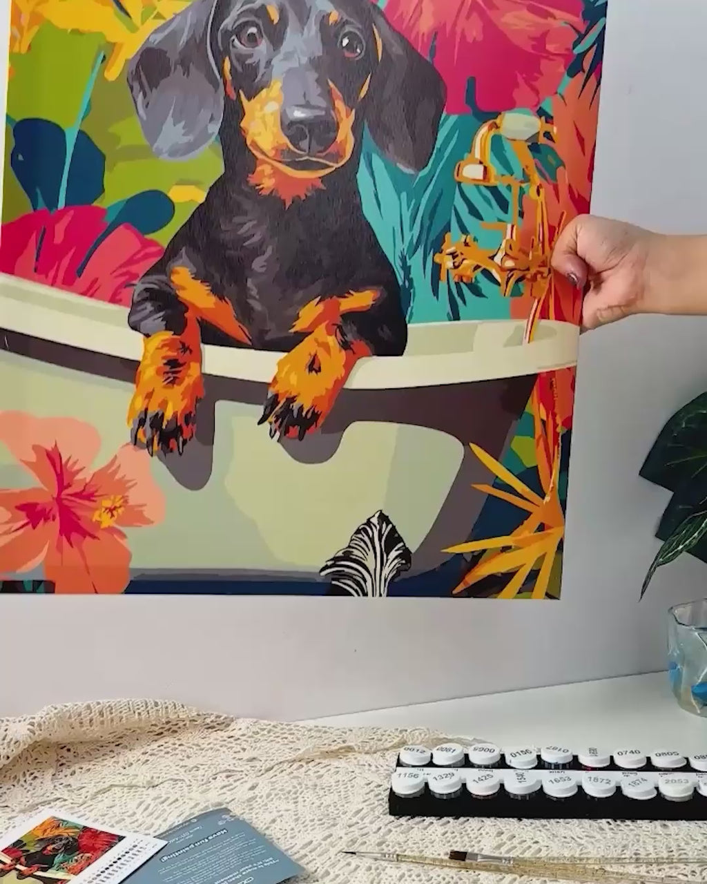 Tropical dachshund | Paint by Number