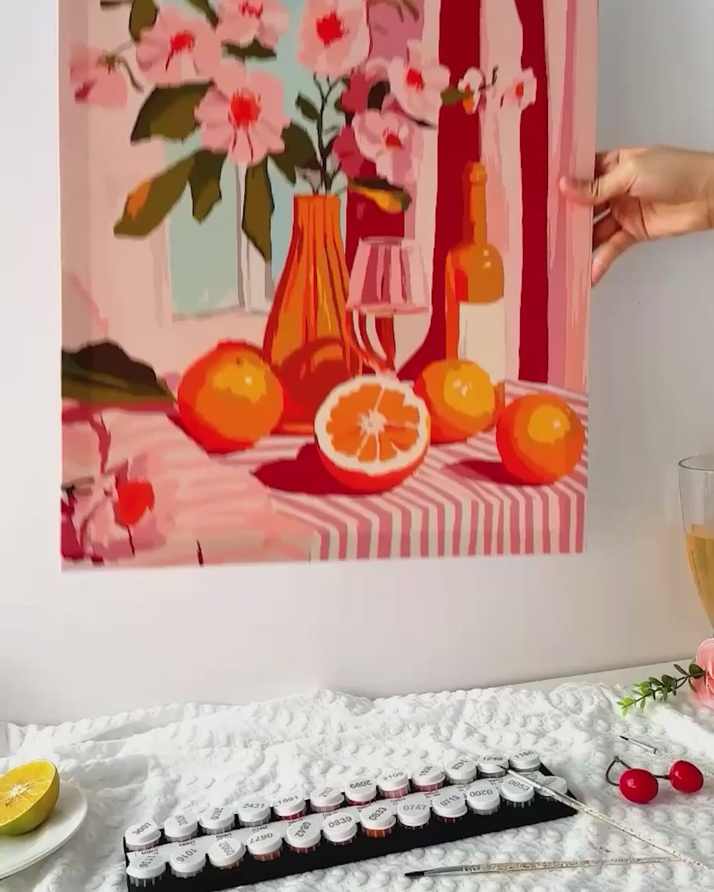 Orange Wine and Flowers | Paint by Numbers