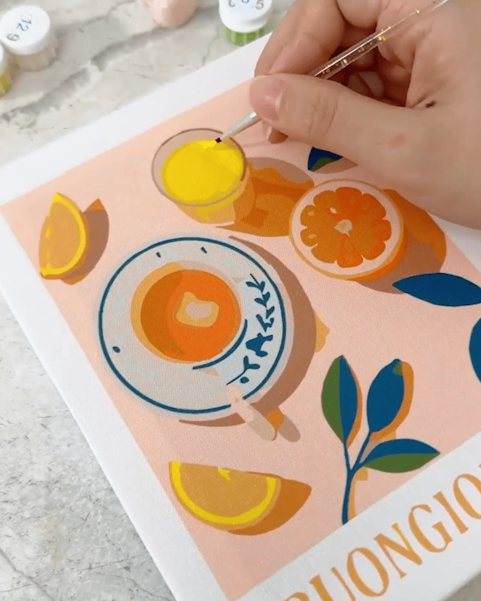 6 Mini Paintings - Italian Fruit & Drinks Set