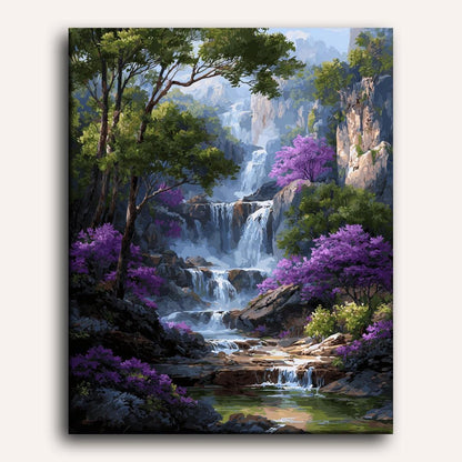 Purple waterfall | Paint by Number