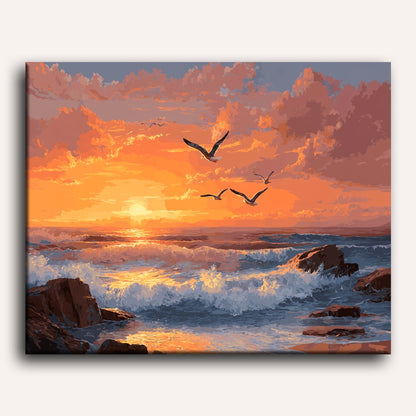 Ocean sunset | Paint by Number