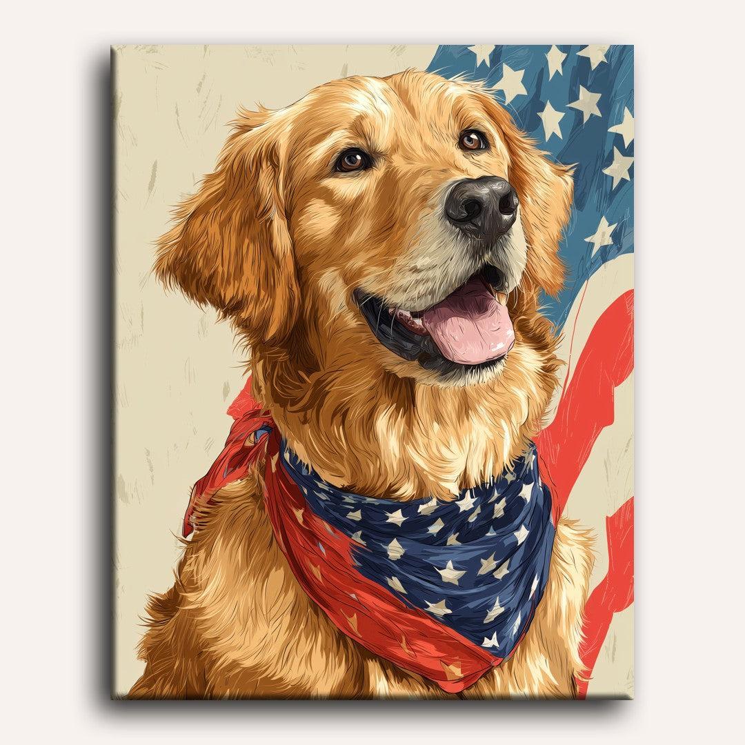 Patriotic dog | Paint by Number