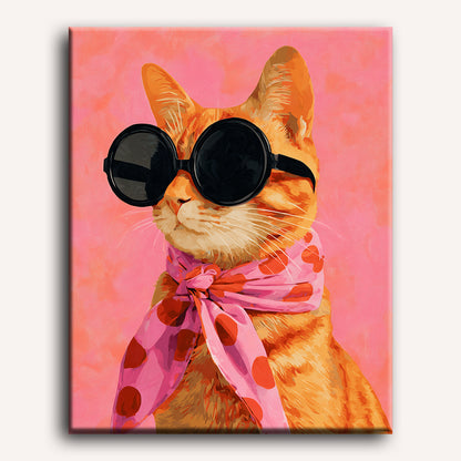 Stylish ginger cat | Paint by Number